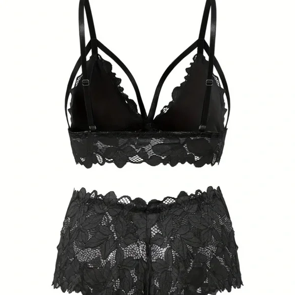 Elegant Black Lace Lingerie Set - Picture 2 of 3